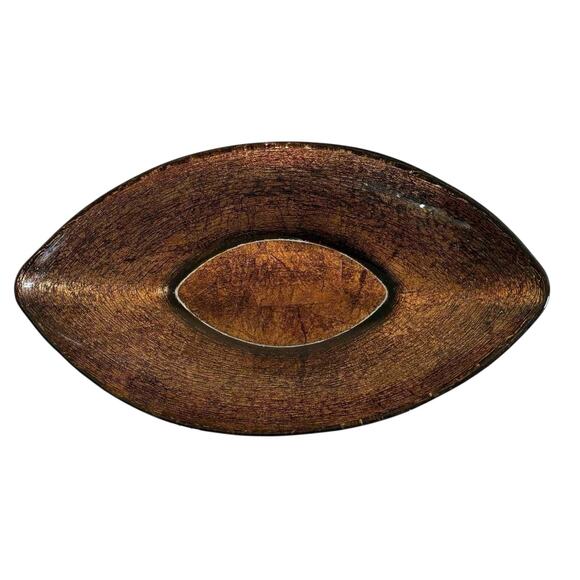 Bombay Company Oval Decorative Bowl Bronze Copper Textured Finish Centerpiece - Picture 2 of 8